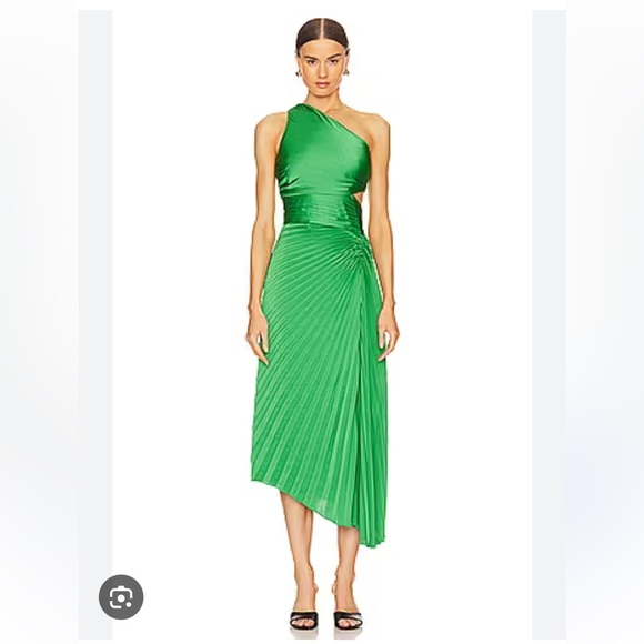 A.L.C. Delfina Dress Green Basil Size 4 - Picture 3 of 4